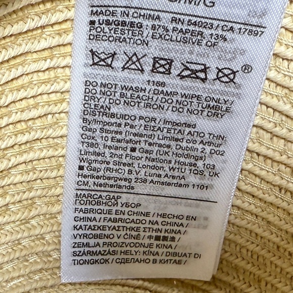 Gap Floppy Wide Brim Woven Paper Beach Hat EUC - Picture 7 of 9